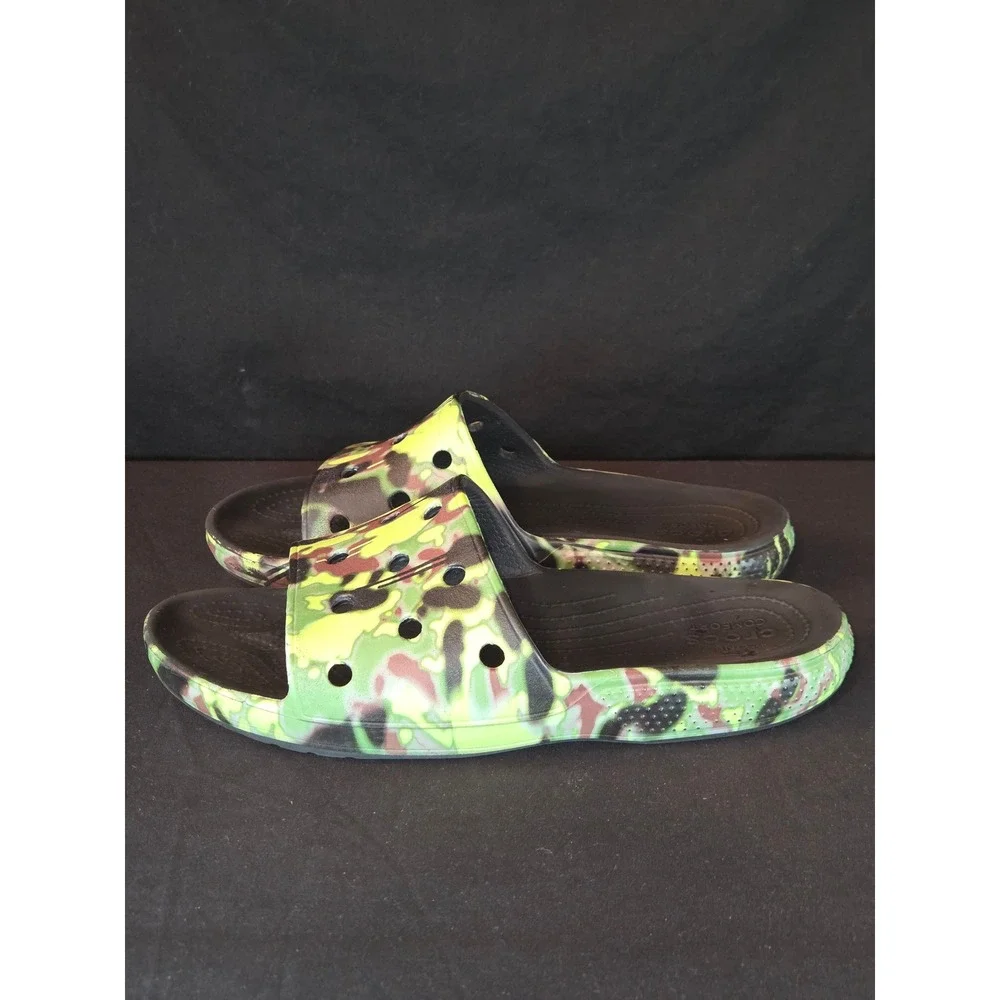 Crocs Mens M8/W10 Classic‎ Camo Slide Sandals Comfort Casual Slip On